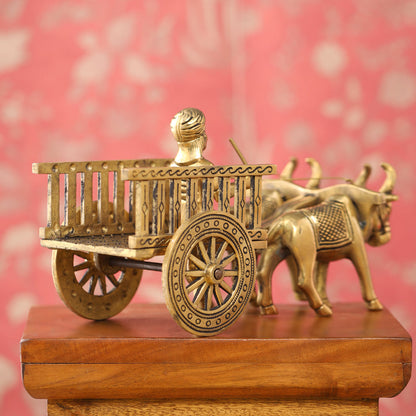 Brass Big Double Bullock Cart (6 Inch)