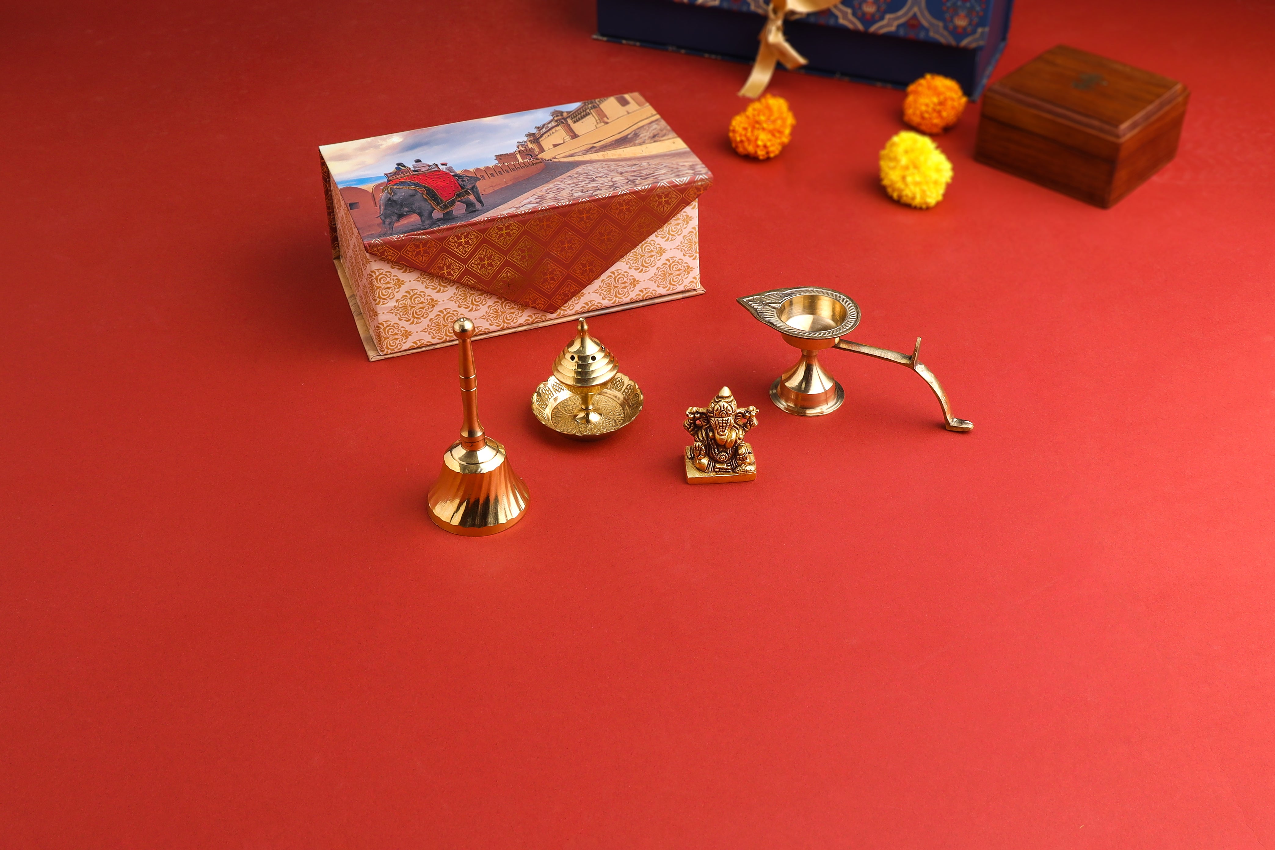 Brass Ganesha Idol & Handbell Corporate/Gift Hamper