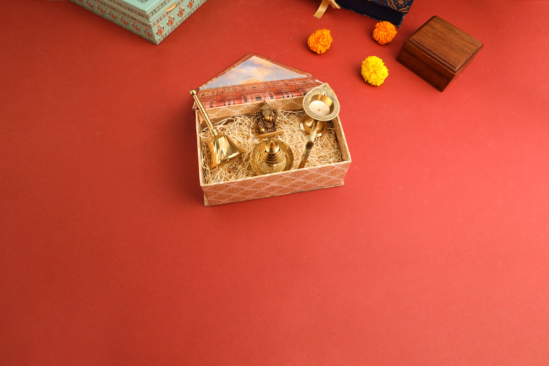 Brass Ganesha Idol & Handbell Corporate/Gift Hamper