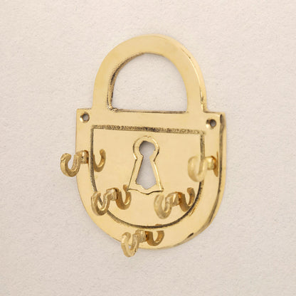 Brass Lock Wall Key Holder (5.5 Inch)