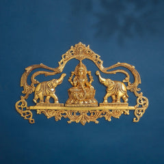 Brass Gaja Lakshmi Wall Hanging (11 Inch)