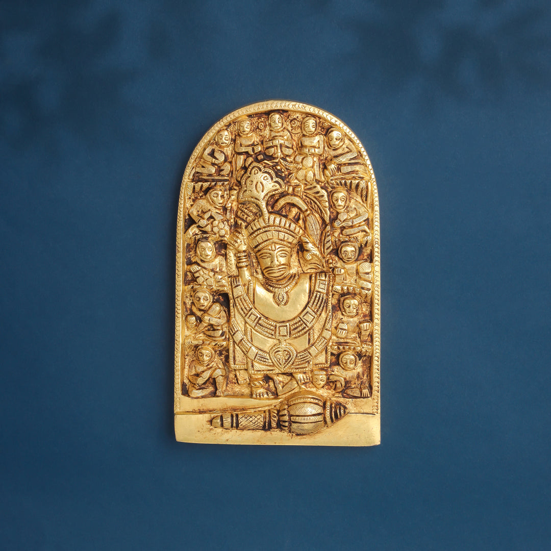 Brass Hanuman Wall Hanging (7.5 Inch)