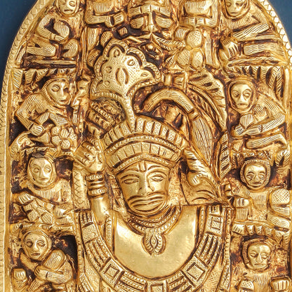 Brass Hanuman Wall Hanging (7.5 Inch)