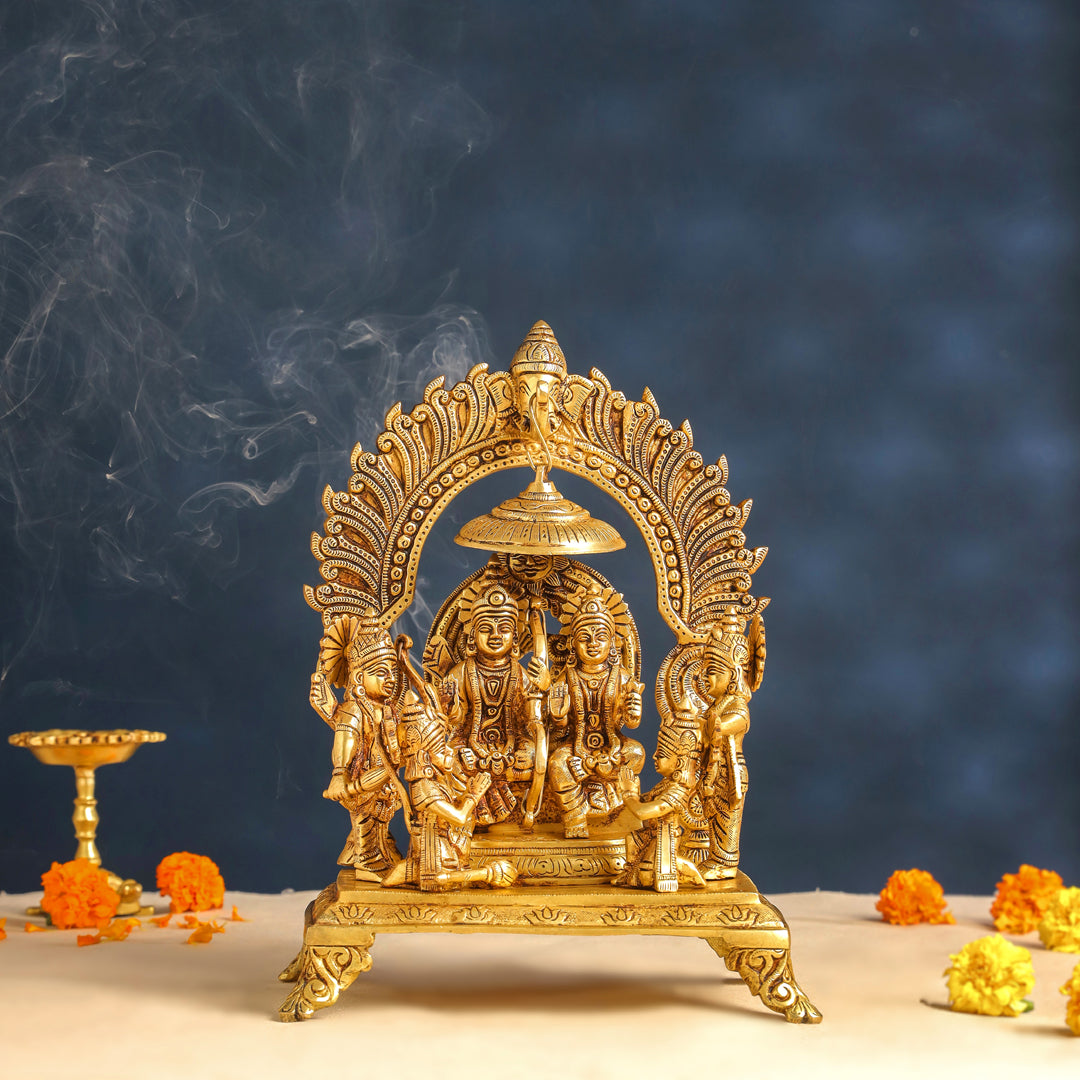 Brass Sitting Ram Darbar Statue (13 Inch)