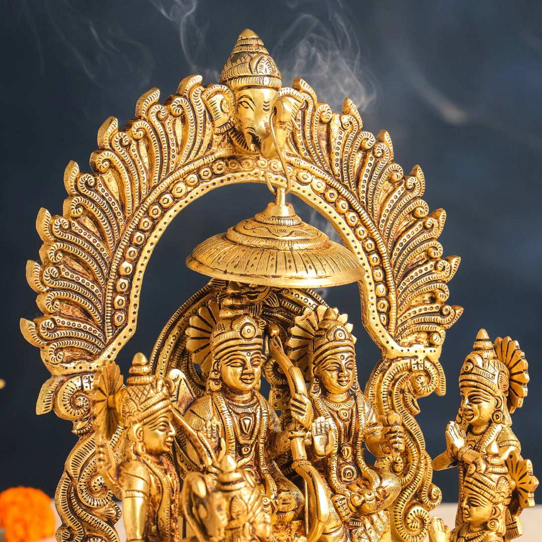 Brass Sitting Ram Darbar Statue (13 Inch)