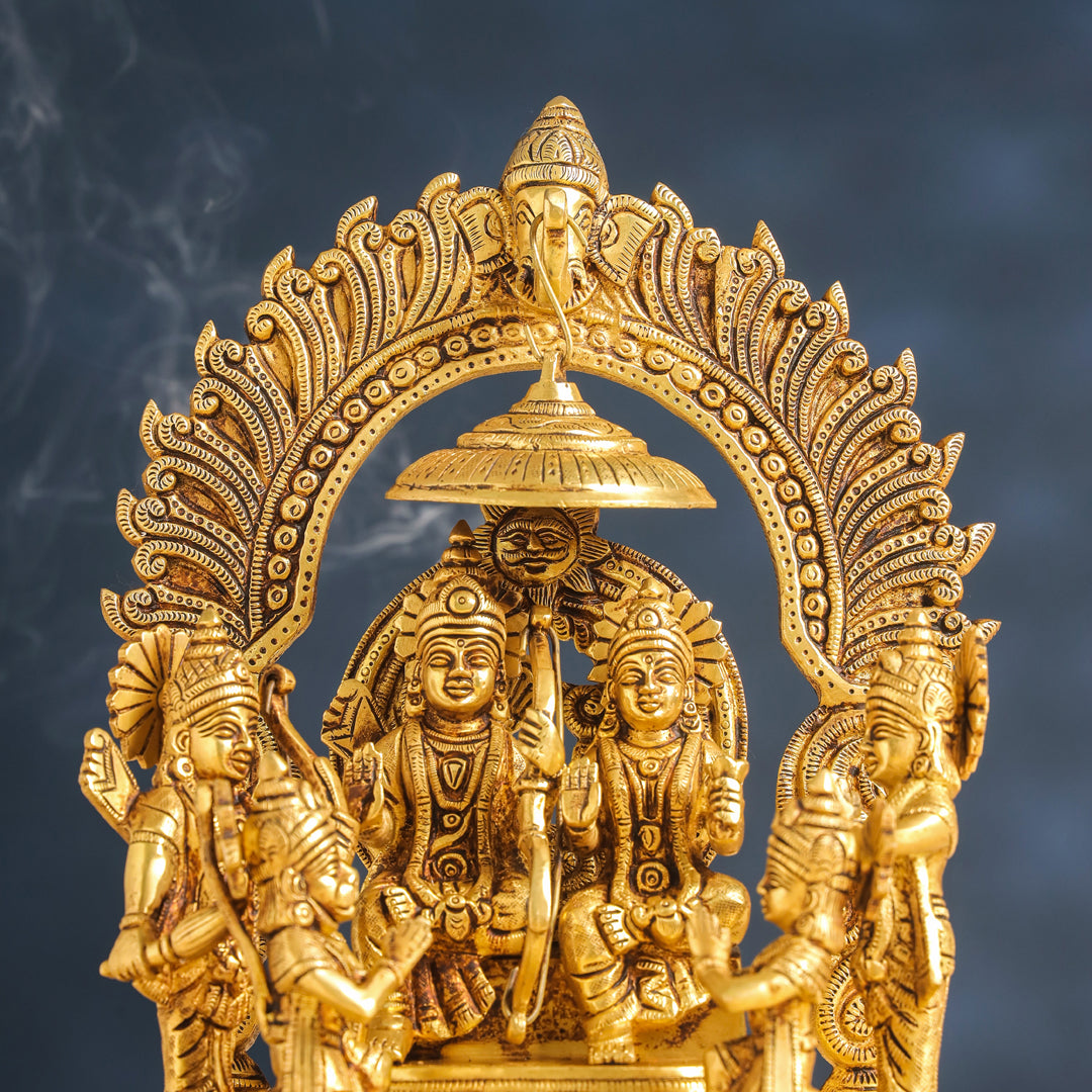Brass Sitting Ram Darbar Statue (13 Inch)
