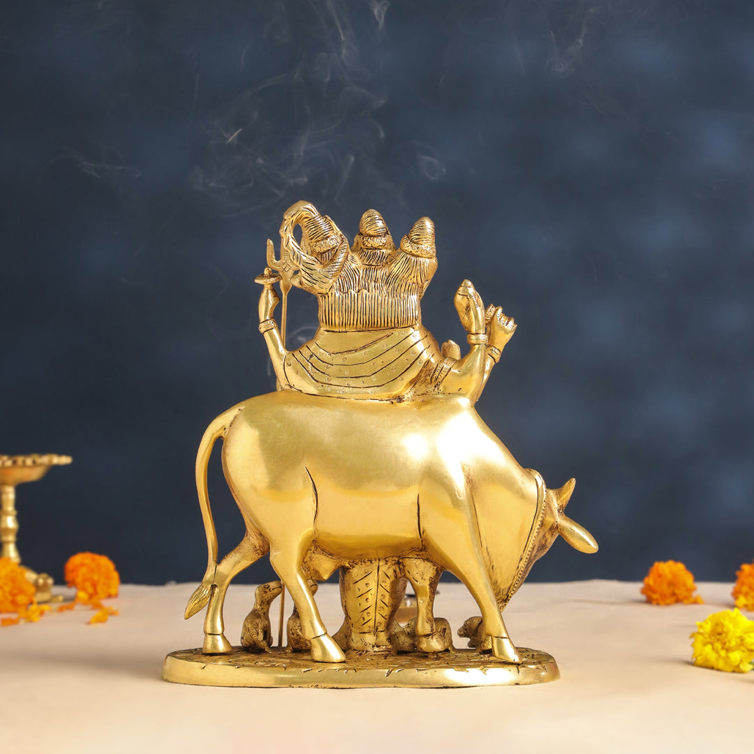 Brass Lord Dattatreya Idol (10.5 Inch)