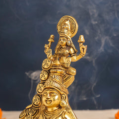 Brass Kuber And Lakshmi Idol (10.5 Inch)