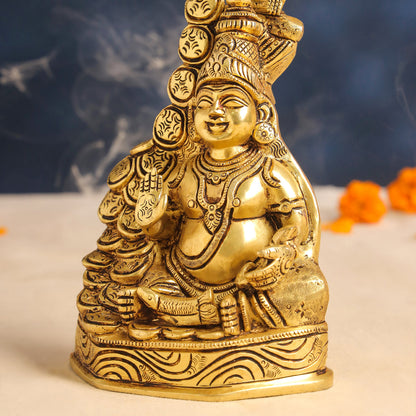 Brass Kuber And Lakshmi Idol (10.5 Inch)