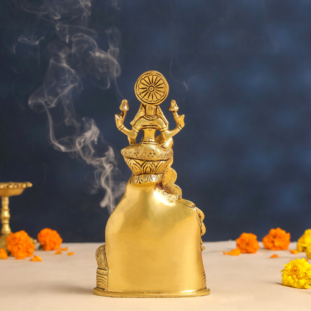 Brass Kuber And Lakshmi Idol (10.5 Inch)