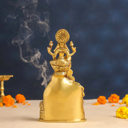 Brass Kuber And Lakshmi Idol (10.5 Inch)