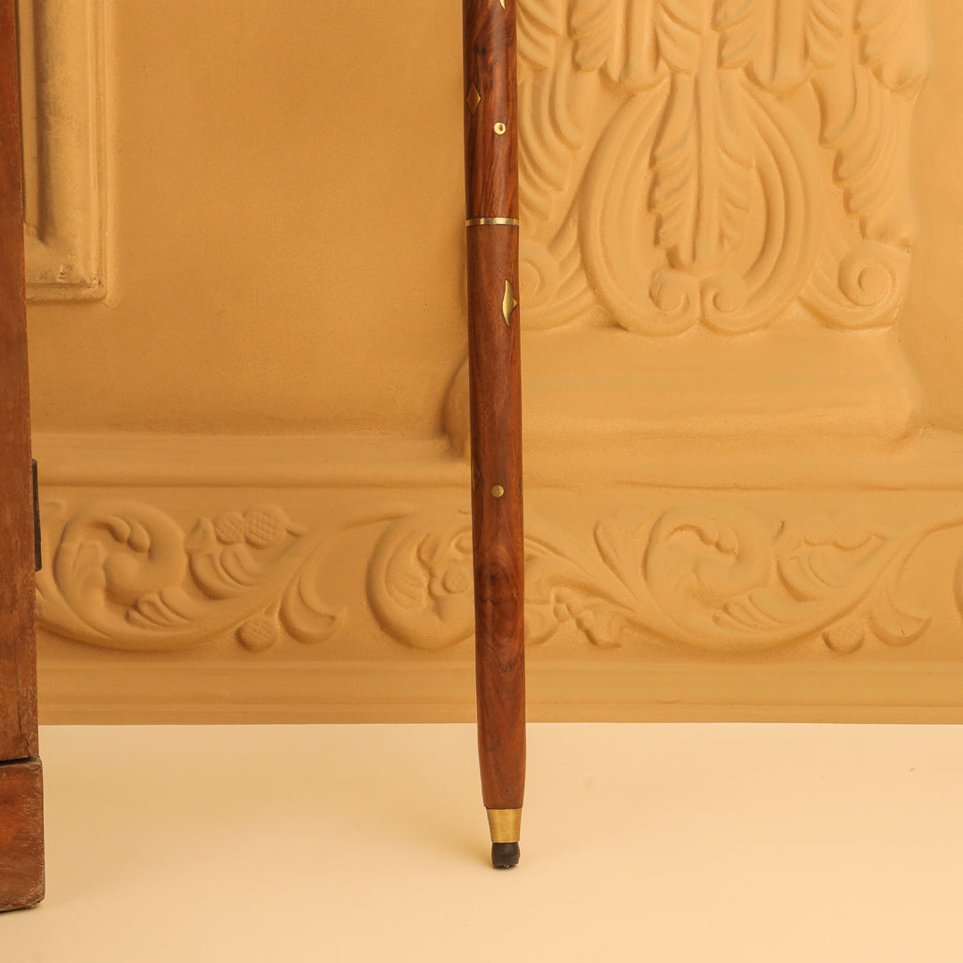 Brass Wooden Walking Stick (37 Inch)
