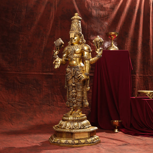 Brass Tirupati Balaji/Venkateshwar Statue (41 Inch)