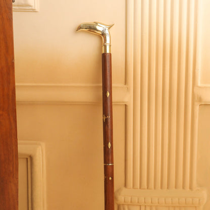 Brass Wooden Walking Stick (37 Inch)
