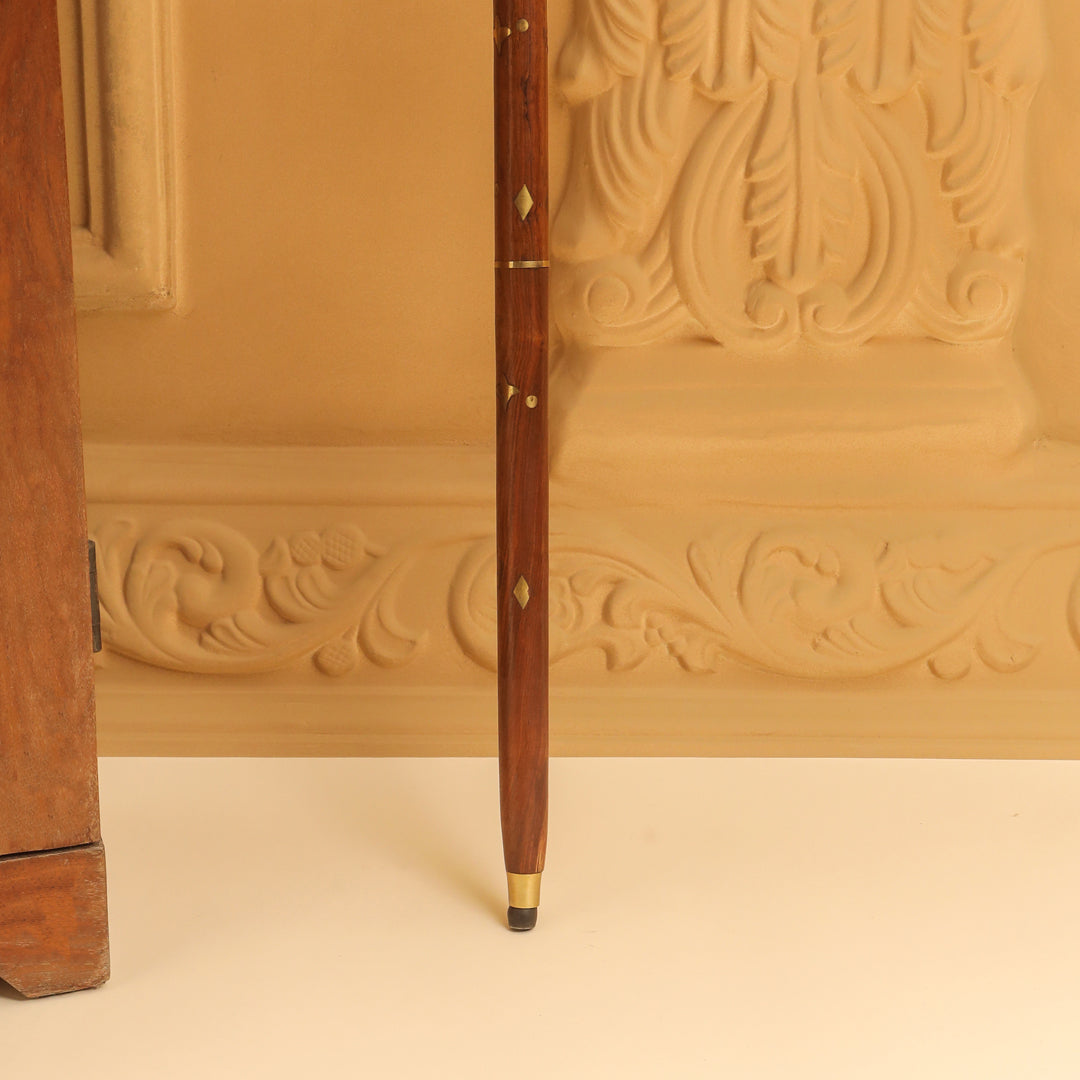 Brass Wooden Walking Stick (37 Inch)