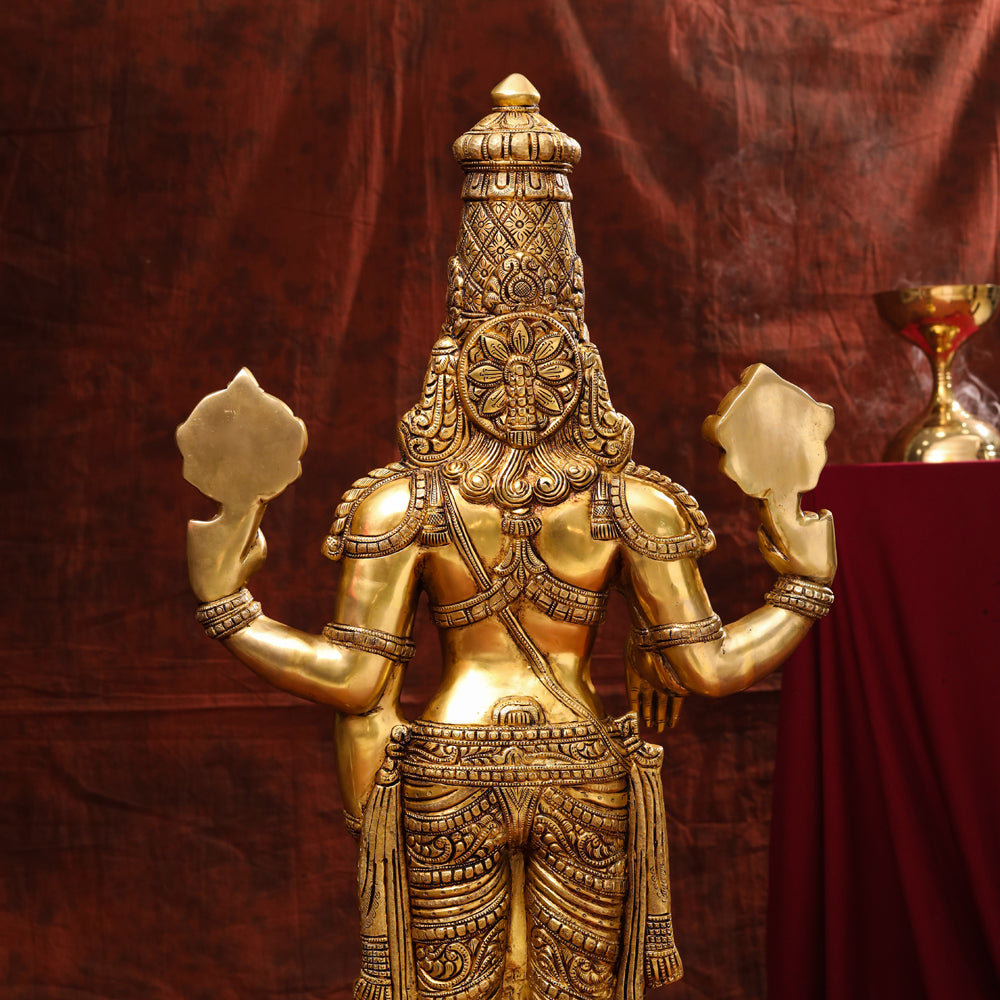 Brass Tirupati Balaji/Venkateshwar Statue (41 Inch)