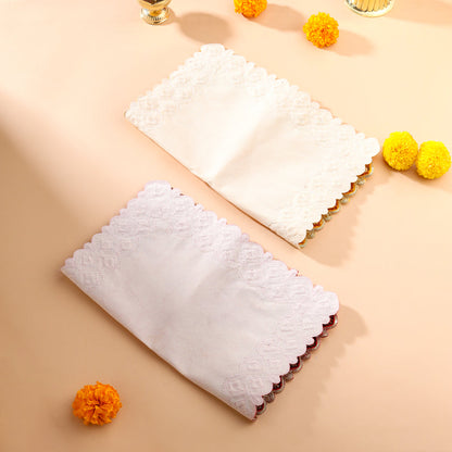 Sequin And Pearl Work Red Velvet God Pooja Asana