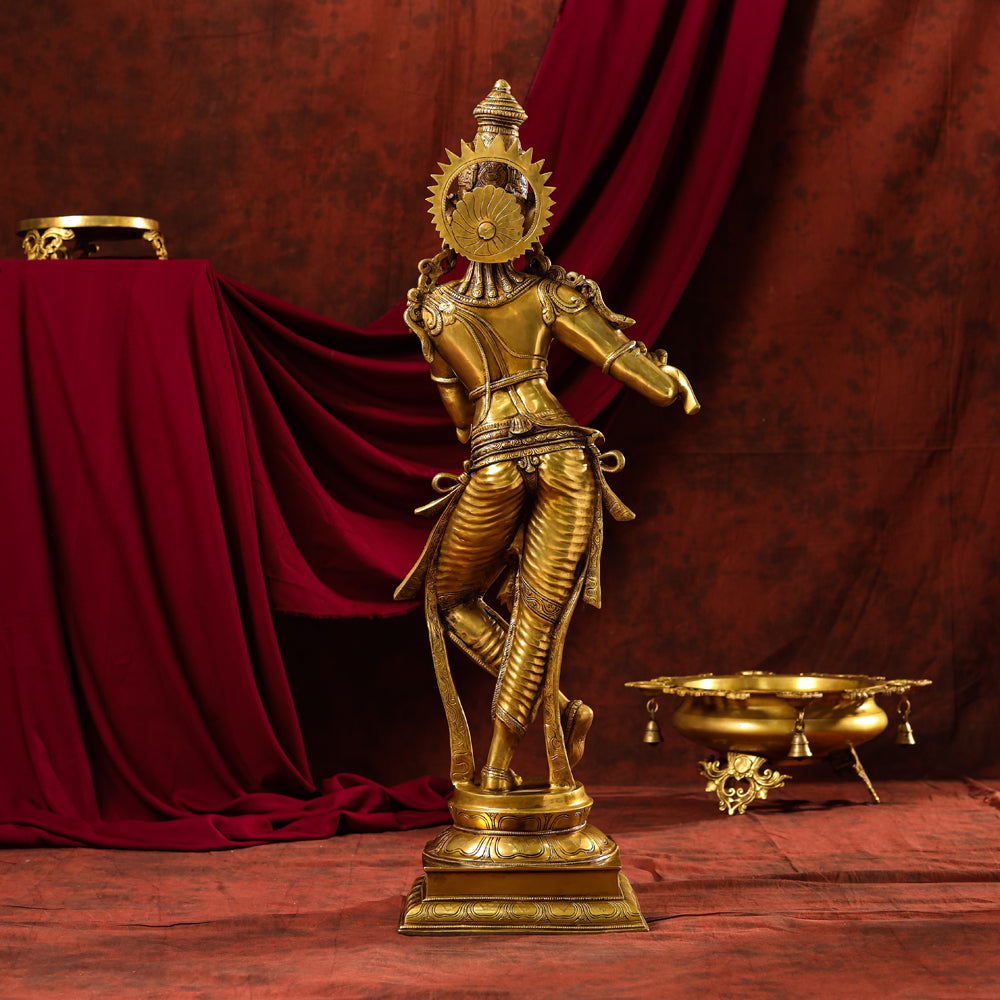 Brass Superfine Krishna Statue (35 Inch)