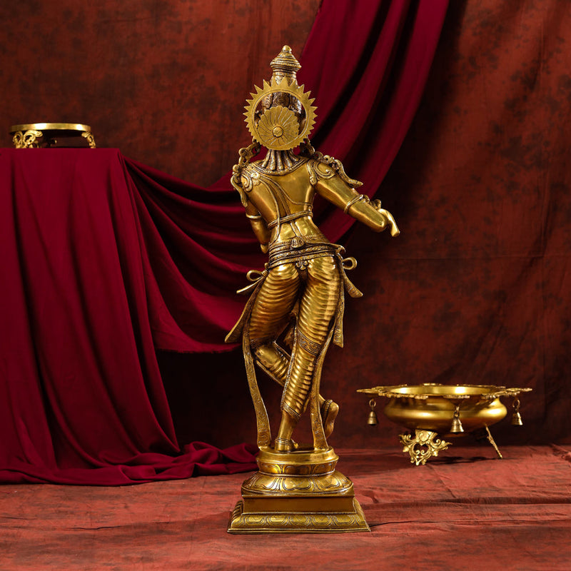 Brass Superfine Krishna Statue (35 Inch)