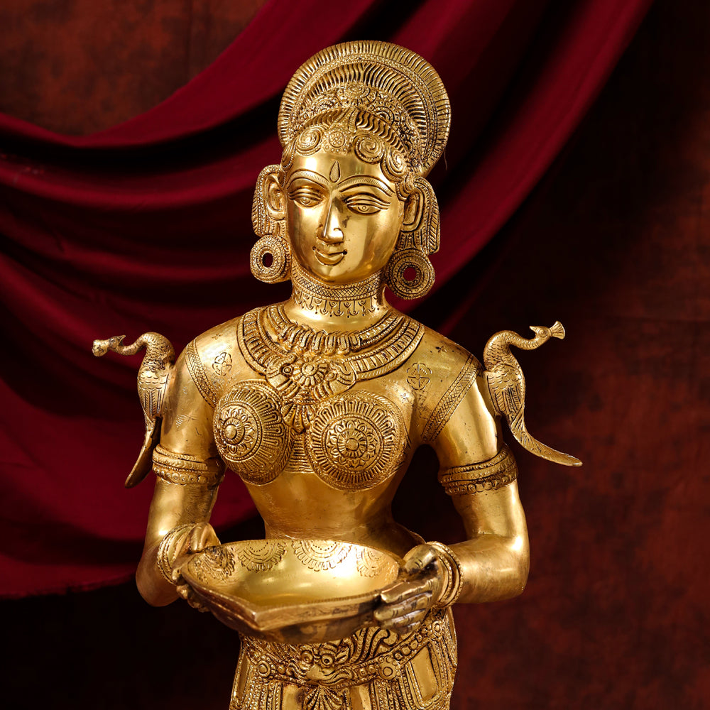 Brass Deep Lakshmi Statue (30 Inch)