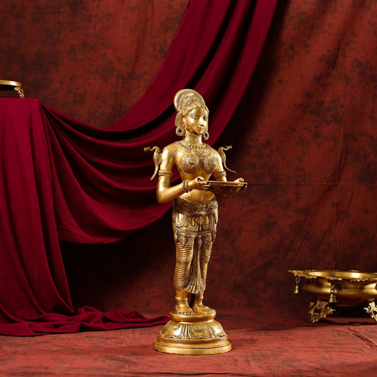 Brass Deep Lakshmi Statue (30 Inch)