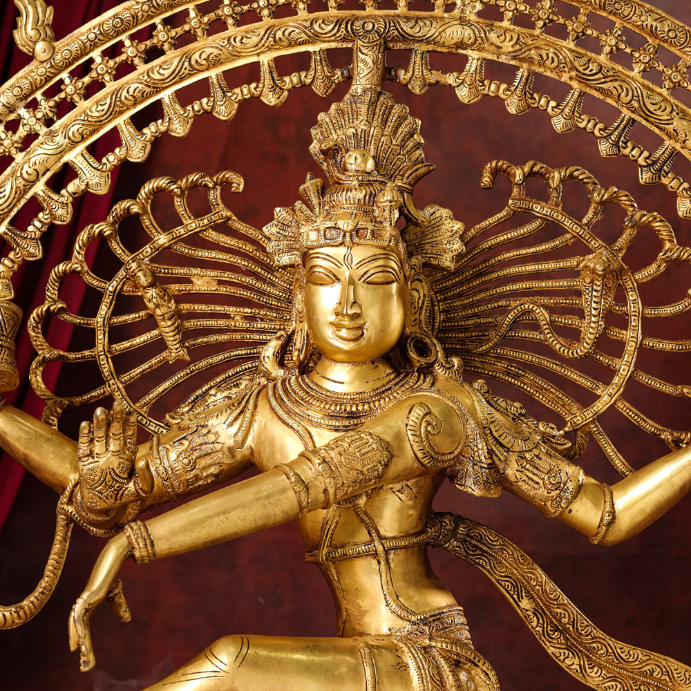 Brass Nataraja Dancing Shiva Statue (47 Inch)