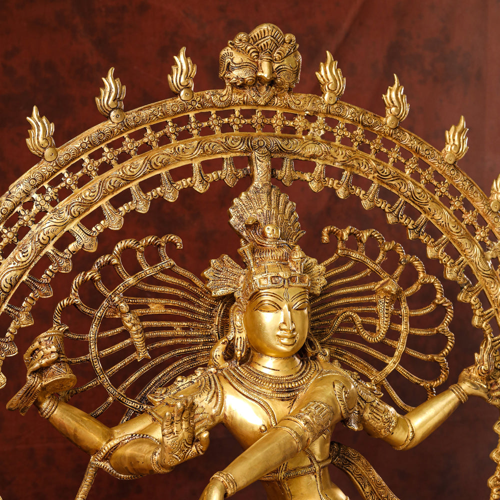 Brass Nataraja Dancing Shiva Statue (47 Inch)