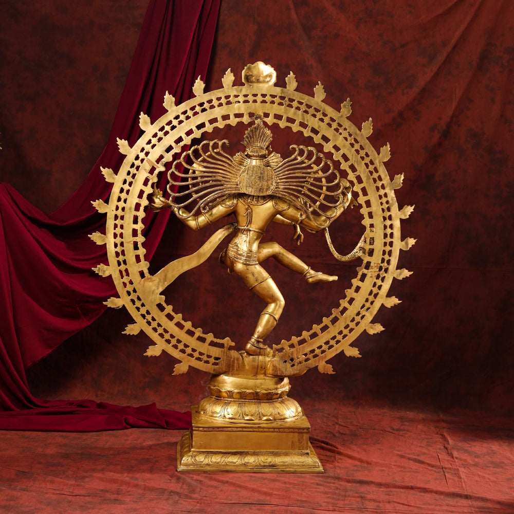 Brass Nataraja Dancing Shiva Statue (47 Inch)