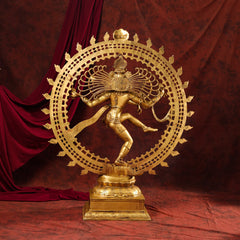 Brass Nataraja Dancing Shiva Statue (47 Inch)