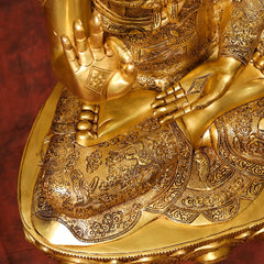 Brass Home Decor Buddha Statue With Tree (42 Inch)