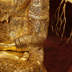Brass Home Decor Buddha Statue With Tree (42 Inch)