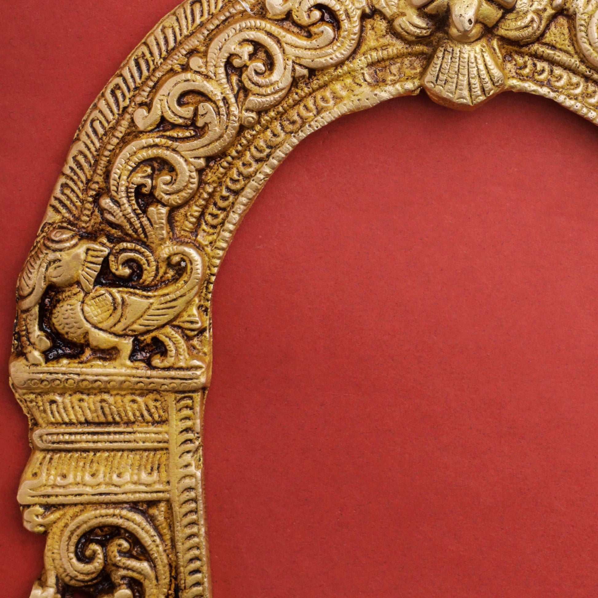 Brass Handcarved Prabhavali Frame (9.5 Inch)