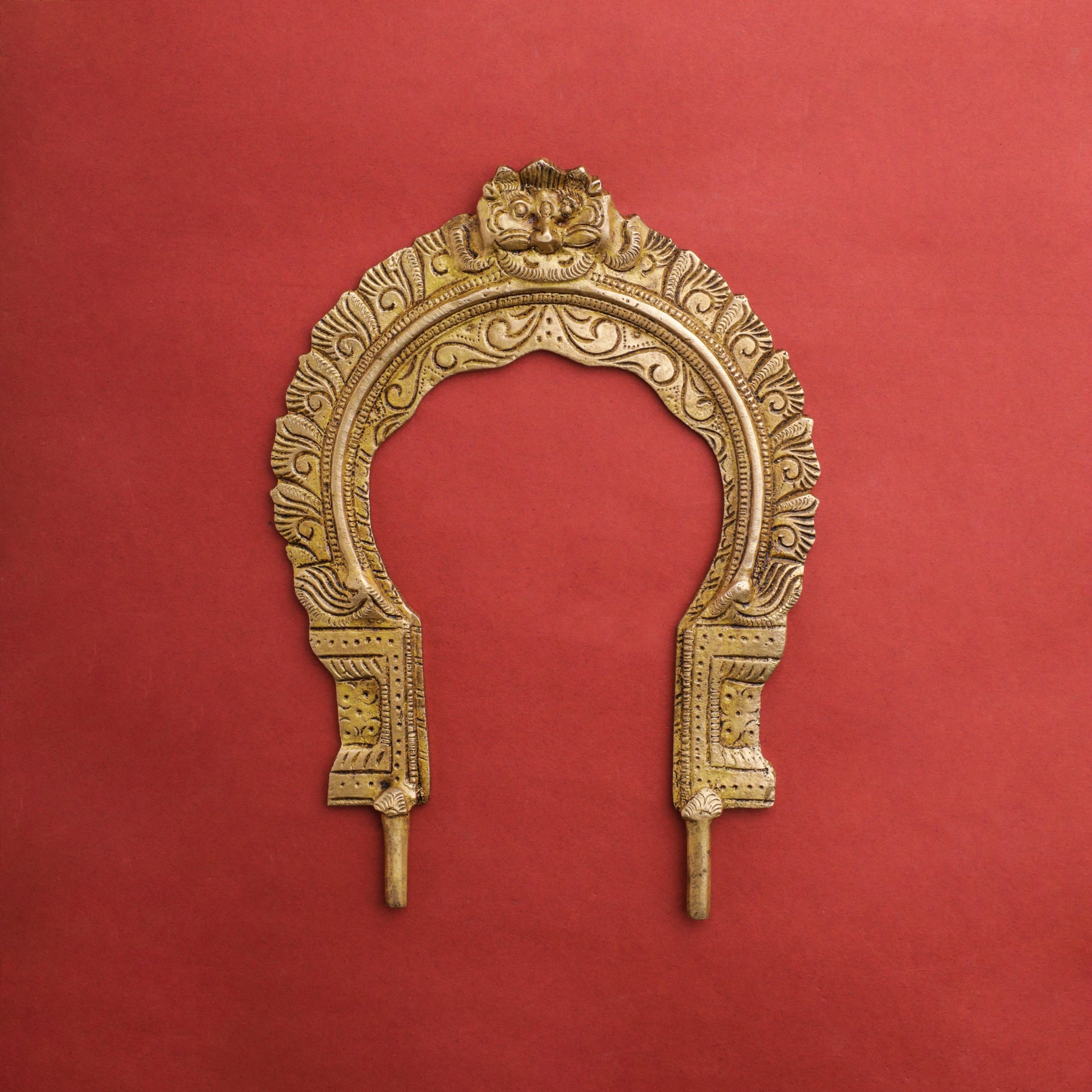 Brass Handcarved Prabhavali Frame (9.5 Inch)