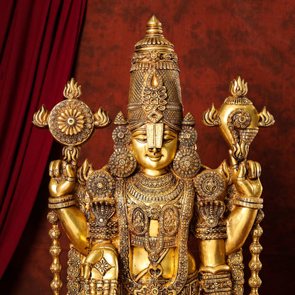 Brass Tirupati Balaji/Venkateshwar Idol (48 Inch)