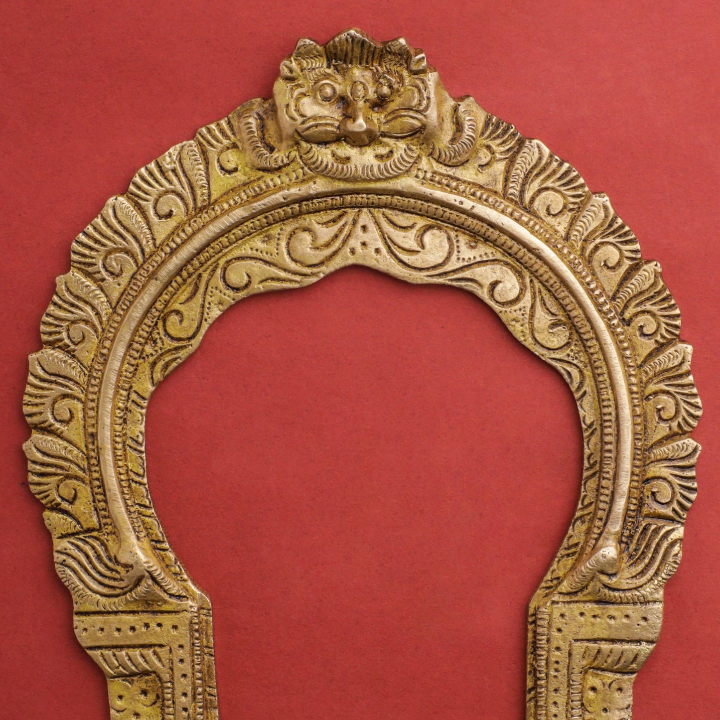 Brass Handcarved Prabhavali Frame (9.5 Inch)
