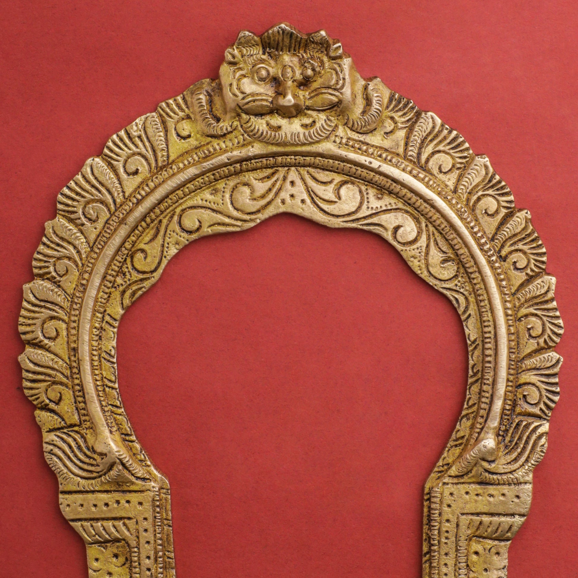 Brass Handcarved Prabhavali Frame (9.5 Inch)