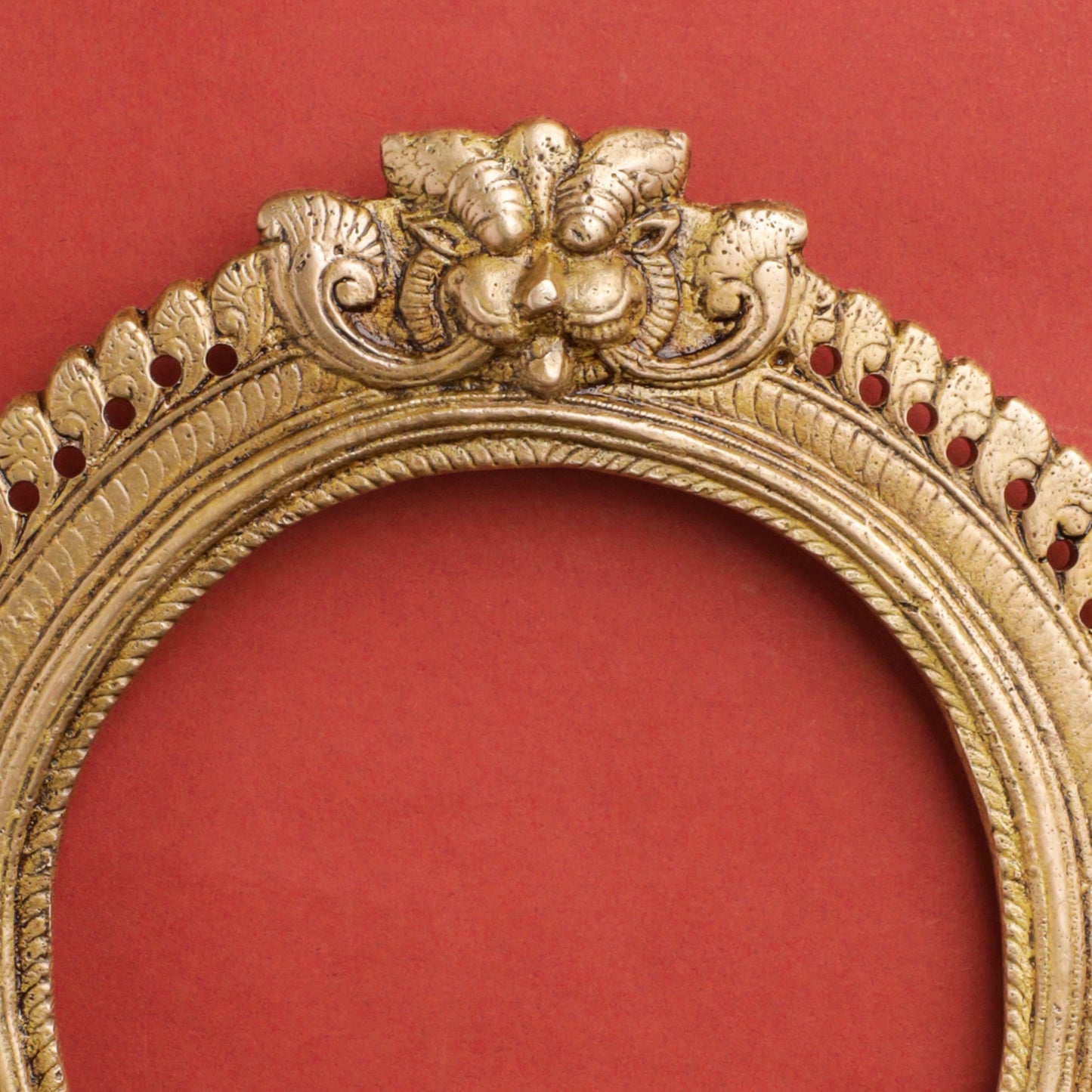 Brass Handcarved Prabhavali Frame (9.5 Inch)