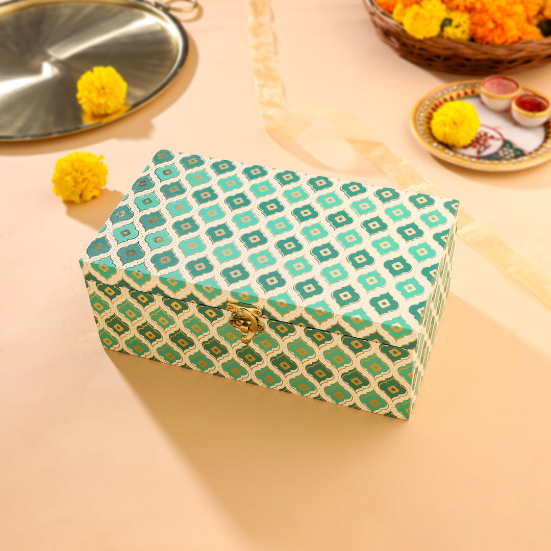 Brass Hand Painted Glass Pair House Warming Box Hamper