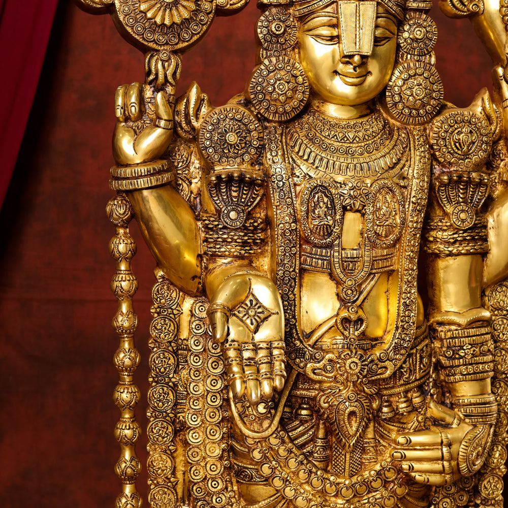 Brass Tirupati Balaji/Venkateshwar Idol (48 Inch)