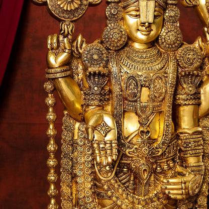 Brass Tirupati Balaji/Venkateshwar Idol (48 Inch)
