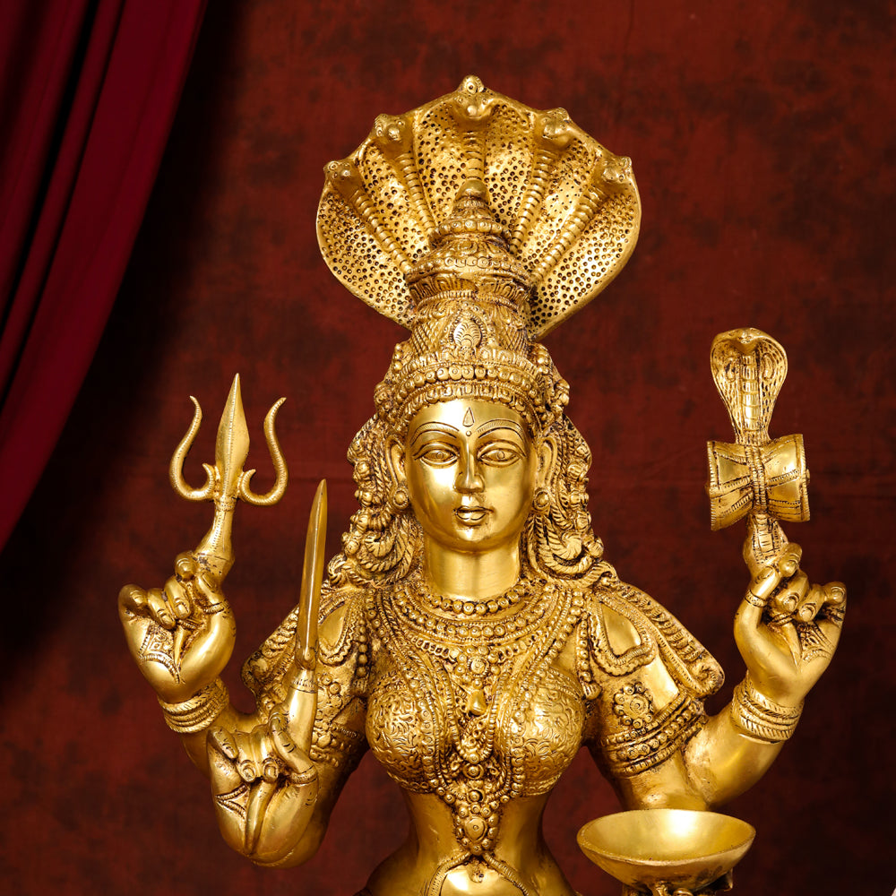 Brass Karumari Amman Statue (32 Inch)