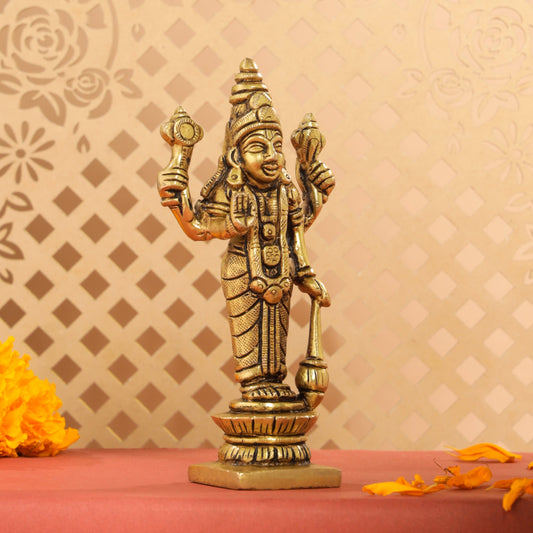 Brass Lord Vishnu Idol (5.2 Inch)