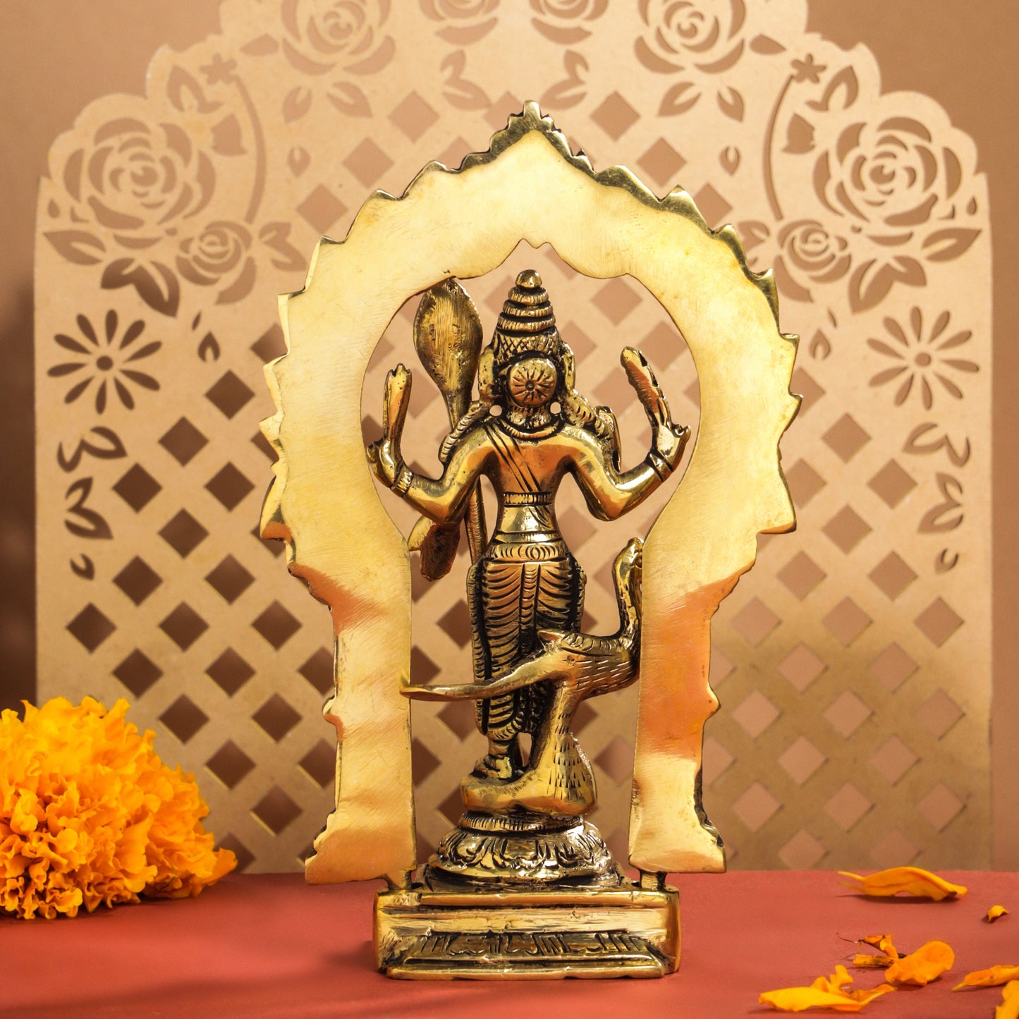 Brass Lord Murugan/Kartikeya Frame Idol (6.5 Inch)