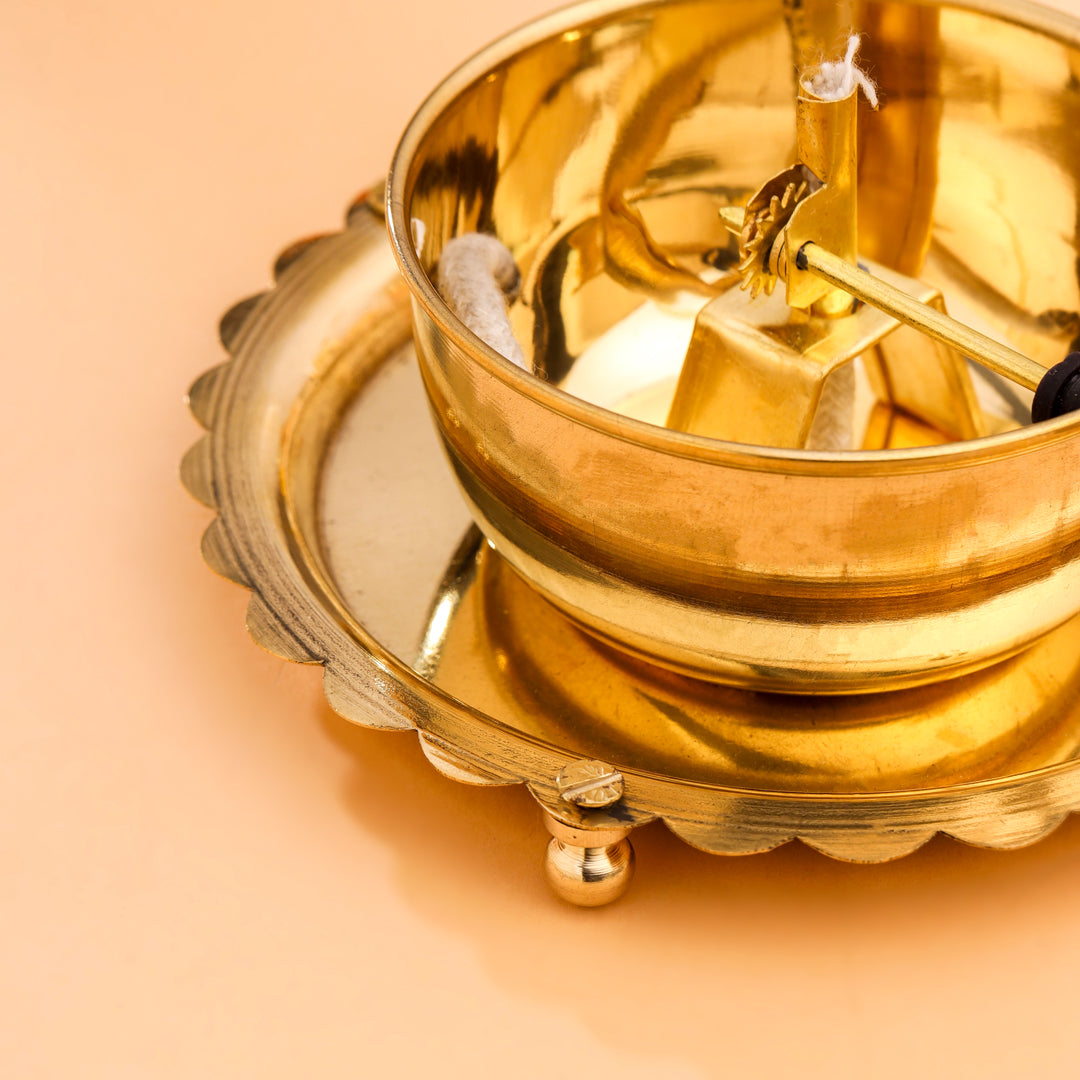 Brass Glass Akhand Jyoti Diya
