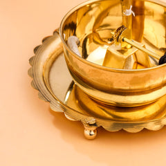 Brass Glass Akhand Jyoti Diya