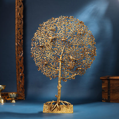 Brass Kalpvriksha Candle Holder (35 Inch)