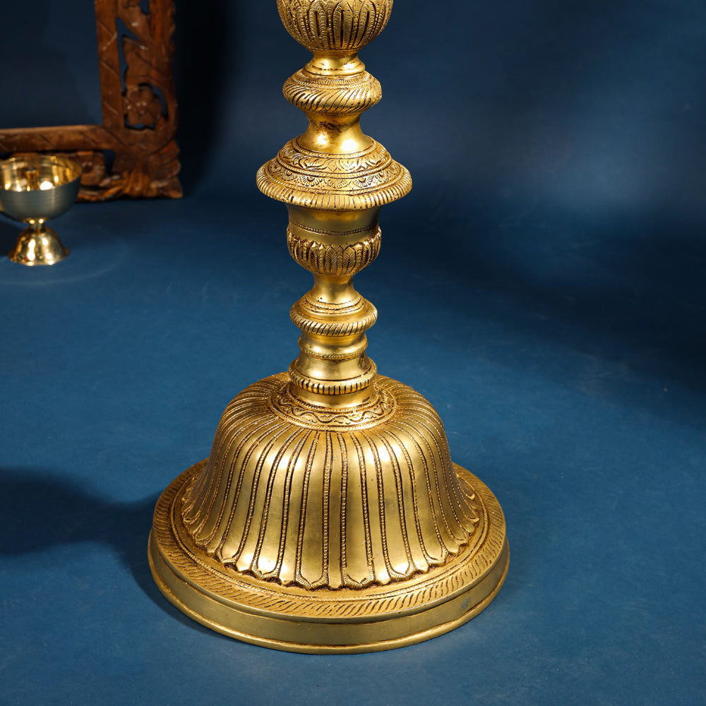 Brass Parrot Lamp With Bell (40 Inch)