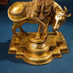 Brass Superfine Lord Krishna With Cow Statue (26 Inch)