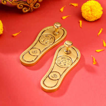 Brass Charan Paduka Set (5.5 Inch)