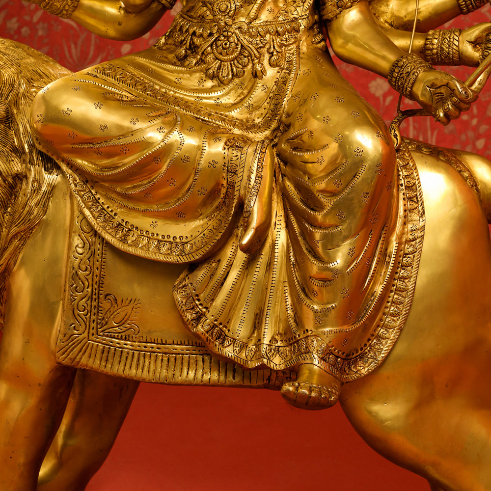 Brass Goddess Durga Statue (40 Inch)